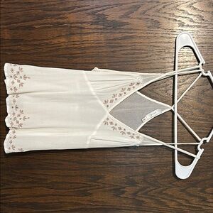 Lush White Mesh Detail Top